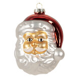 Clayre & Eef | Decoratie Hanger Kerstman Wit Rood 9x8x11 cm | 6GL4612 Clayre & Eef | Decoratie Hanger Kerstman Wit Rood 9x8x11 cm | 6GL4612