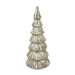 Clayre & Eef | Kerstdecoratie Beeld Kerstboom met LED Goudkleurig ø 9x21 cm | 6GL4644 Clayre & Eef | Kerstdecoratie Beeld Kerstboom met LED Goudkleurig ø 9x21 cm | 6GL4644