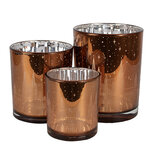 Clayre & Eef | Waxinelichthouder set van 3 Bruin ø 7x8 / ø 9x10 / ø 10x12 cm | 6GL4656 Clayre & Eef | Waxinelichthouder set van 3 Bruin ø 7x8 / ø 9x10 / ø 10x12 cm | 6GL4656