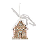 Clayre & Eef | Decoratie hanger huisje Bruin Wit 6x1x8 cm | 6PR4322 Clayre & Eef | Decoratie hanger huisje Bruin Wit 6x1x8 cm | 6PR4322