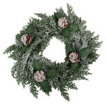 Clayre & Eef | Kerstdecoratie Krans Groen Wit ø 40x5 cm | 65776 Clayre & Eef | Kerstdecoratie Krans Groen Wit ø 40x5 cm | 65776