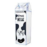 Clayre & Eef   | Drinkfles Transparant Zwart 8x8x26 cm / 1000 ml | 65707