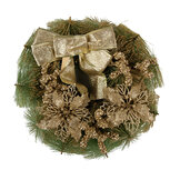 Clayre & Eef | Kerstdecoratie Krans Goudkleurig Groen ø 30x7 cm | 65771 Clayre & Eef | Kerstdecoratie Krans Goudkleurig Groen ø 30x7 cm | 65771