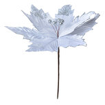 Clayre & Eef | Kerstdecoratie Bloem Wit Zilverkleurig ø 34x38 cm | 65835 Clayre & Eef | Kerstdecoratie Bloem Wit Zilverkleurig ø 34x38 cm | 65835