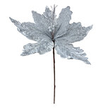 Clayre & Eef | Kerstdecoratie Bloem Wit Zilverkleurig ø 45x57 cm | 65838 Clayre & Eef | Kerstdecoratie Bloem Wit Zilverkleurig ø 45x57 cm | 65838