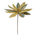 Clayre & Eef | Kerstdecoratie Bloem Groen Goudkleurig ø 40x47 cm | 65839 Clayre & Eef | Kerstdecoratie Bloem Groen Goudkleurig ø 40x47 cm | 65839