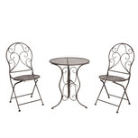 Clayre & Eef | Bistroset Bistrotafel Bistrostoel 3-delig Zwart ø 60x70 / 40x40x92 cm (2) | 5Y0636 Clayre & Eef | Bistroset Bistrotafel Bistrostoel 3-delig Zwart ø 60x70 / 40x40x92 cm (2) | 5Y0636