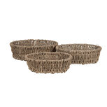 Clayre & Eef | Opbergmanden Set van 3 Bruin 27x22x8 / 24x18x7 / 21x16x6 cm | 65710 Clayre & Eef | Opbergmanden Set van 3 Bruin 27x22x8 / 24x18x7 / 21x16x6 cm | 65710