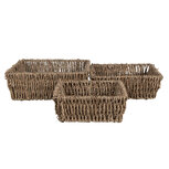 Clayre & Eef | Opbergmanden Set van 3 Bruin 23x23x8 / 21x21x7 / 17x17x6 cm | 65711 Clayre & Eef | Opbergmanden Set van 3 Bruin 23x23x8 / 21x21x7 / 17x17x6 cm | 65711