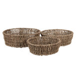 Clayre & Eef | Opbergmanden Set van 3 Bruin ø 24x8 / ø 22x7 / ø 19x6 cm | 65712 Clayre & Eef | Opbergmanden Set van 3 Bruin ø 24x8 / ø 22x7 / ø 19x6 cm | 65712