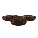 Clayre & Eef | Opbergmanden Set van 3 Bruin ø 28x4 / ø 25x4 / ø 22x4 cm | 65717 Clayre & Eef | Opbergmanden Set van 3 Bruin ø 28x4 / ø 25x4 / ø 22x4 cm | 65717