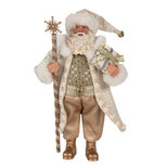 Clayre & Eef | Kerstdecoratie Kerstman Wit Beige 16x10x27 cm | 65593 Clayre & Eef | Kerstdecoratie Kerstman Wit Beige 16x10x27 cm | 65593