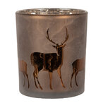 Clayre & Eef   | Waxinelichthouder bruin ø 9x10 cm | 6GL4661