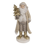 Clayre & Eef | Kerstdecoratie Kerstman Beige Goudkleurig 10x8x21 cm | 6PR4302 Clayre & Eef | Kerstdecoratie Kerstman Beige Goudkleurig 10x8x21 cm | 6PR4302