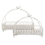Clayre & Eef | Manden (set van 2) Wit Goudkleurig 39x20x30 / 30x15x22 cm | 6Y5673 Clayre & Eef | Manden (set van 2) Wit Goudkleurig 39x20x30 / 30x15x22 cm | 6Y5673