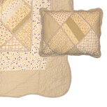 Clayre & Eef | Bedsprei Groen Beige 180x250 cm /1x kussensloop | Q198.060 Clayre & Eef | Bedsprei Groen Beige 180x250 cm /1x kussensloop | Q198.060