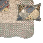 Clayre & Eef | Bedsprei Groen Beige 180x250 cm / 1x kussensloop 50x70 cm | Q203.060 Clayre & Eef | Bedsprei Groen Beige 180x250 cm / 1x kussensloop 50x70 cm | Q203.060