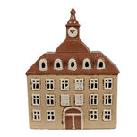 Clayre & Eef   | Theelichthouder Kerst Huisje Beige Bruin 20x10x26 cm | 6CE1880