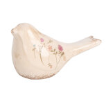 Clayre & Eef   | Decoratie beeld Vogel Roze Beige 16x7x9 cm | 6CE1952S