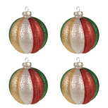 Clayre & Eef | Kerstballen Set van 4 Meerkleurig ø 8x8 cm | 6GL2736GG Clayre & Eef | Kerstballen Set van 4 Meerkleurig ø 8x8 cm | 6GL2736GG