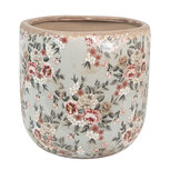 Clayre & Eef   | Bloempot Binnen Grijs Roze ø 19x18 cm | 6CE1966XL