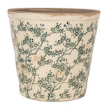 Clayre & Eef   | Bloempot Binnen Beige Groen ø 21x20 cm | 6CE1976L