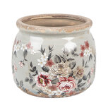 Clayre & Eef   | Bloempot Binnen Grijs Roze ø 12x10 cm | 6CE1964S