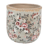 Clayre & Eef   | Bloempot Binnen Grijs Roze ø 17x16 cm | 6CE1966L