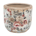 Clayre & Eef   | Bloempot Binnen Grijs Roze ø 14x13 cm | 6CE1966M