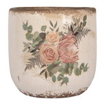 Clayre & Eef   | Bloempot Binnen Beige Roze ø 14x13 cm | 6CE1981M