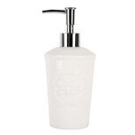 Clayre & Eef | Zeepdispenser Wit ø 8x19 cm / 325 ml | 6CE1985 Clayre & Eef | Zeepdispenser Wit ø 8x19 cm / 325 ml | 6CE1985