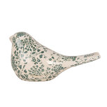 Clayre & Eef   | Decoratie beeld Vogel Beige Groen 25x10x13 cm | 6CE1950L