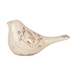 Clayre & Eef   | Decoratie beeld Vogel Beige Roze 25x10x13 cm | 6CE1952L