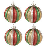Clayre & Eef | Kerstballen set van 4 Meerkleurig ø 8x8 cm | 6GL2737GG Clayre & Eef | Kerstballen set van 4 Meerkleurig ø 8x8 cm | 6GL2737GG