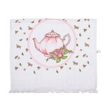 Clayre & Eef   | Gastendoekje Wit Roze 40x66 cm | CT031