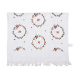 Clayre & Eef   | Gastendoekje Wit Roze 40x66 cm | CTFEB-1