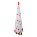 Clayre & Eef   | Theedoek Wit Rood 50x70 cm | LVT42-1