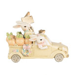 Clayre & Eef | Decoratie Konijnen Wit Beige Oranje 16x8x12 cm | 6PR4388 Clayre & Eef | Decoratie Konijnen Wit Beige Oranje 16x8x12 cm | 6PR4388