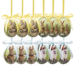 Clayre & Eef | Decoratie Hanger Ei (set 12) Meerkleurig ø 4x5 cm | 65902 Clayre & Eef | Decoratie Hanger Ei (set 12) Meerkleurig ø 4x5 cm | 65902