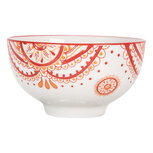 Clayre & Eef | Soepkom Wit Oranje ø 9x5 cm / 125 ml | 6CEBO0073 Clayre & Eef | Soepkom Wit Oranje ø 9x5 cm / 125 ml | 6CEBO0073