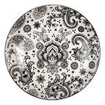 Clayre & Eef | Servies Ontbijtbord Wit Zwart ø 21x3 cm | 6CEDP0163 Clayre & Eef | Servies Ontbijtbord Wit Zwart ø 21x3 cm | 6CEDP0163