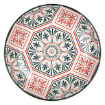 Clayre & Eef | Servies Ontbijtbord Wit Rood ø 21x3 cm | 6CEDP0164 Clayre & Eef | Servies Ontbijtbord Wit Rood ø 21x3 cm | 6CEDP0164