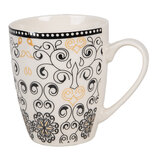 Clayre & Eef | Servies Mok Wit Zwart 12x8x10 cm / 300 ml | 6CEMU0165 Clayre & Eef | Servies Mok Wit Zwart 12x8x10 cm / 300 ml | 6CEMU0165