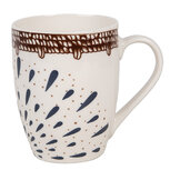 Clayre & Eef | Servies Mok Wit Bruin 12x8x10 cm / 300 ml | 6CEMU0167 Clayre & Eef | Servies Mok Wit Bruin 12x8x10 cm / 300 ml | 6CEMU0167
