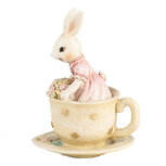 Clayre & Eef | Decoratie Konijn Beige Roze 8x8x11 cm | 6PR4395 Clayre & Eef | Decoratie Konijn Beige Roze 8x8x11 cm | 6PR4395