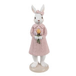 Clayre & Eef | Decoratie beeld Konijn Wit Roze 8x8x23 cm | 6PR4411 Clayre & Eef | Decoratie beeld Konijn Wit Roze 8x8x23 cm | 6PR4411