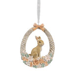 Clayre & Eef | Decoratie Hanger Konijn Beige Oranje 7x2x10 cm | 6PR4403 Clayre & Eef | Decoratie Hanger Konijn Beige Oranje 7x2x10 cm | 6PR4403