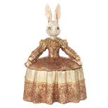 Clayre & Eef   | Sieradendoos Konijn Beige Roze Goudkleurig 18x12x25 cm | 6PR5509