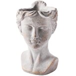 Dekoratief | Bloempot vrouwenhoofd, grijs, cement, 18x15x25cm | A250007
