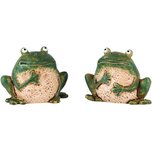 Dekoratief | Kikker 'Gerard' zittend, keramiek, 12x7x9cm, set van 2 stuks | A250183